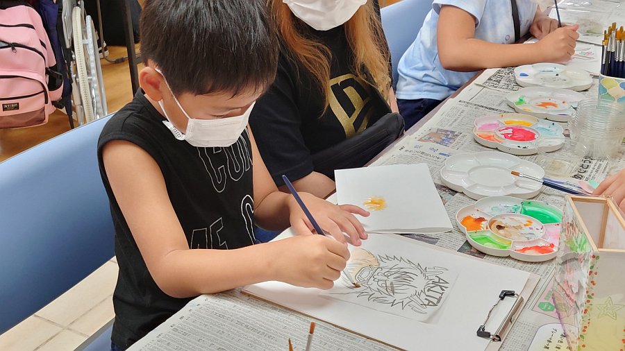 美人画塗り絵体験